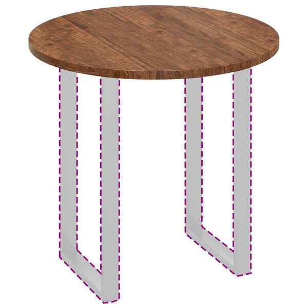 vidaXL Tischplatte Hellbraun &Oslash; 80 x 2,5 cm Massivholz Eiche