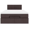 vidaXL Ottoman-Bett mit Matratze & LEDs Dunkelbraun 120x200 cm Stoff