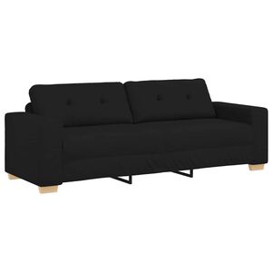 vidaXL 3-Sitzer-Sofa Schwarz 220x78x80 cm Stoff