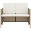 vidaXL 6-tlg. Garten-Essgruppe mit Kissen Beige Poly Rattan