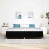 vidaXL Boxspringbett mit Matratze Schwarz 200 x 200 cm Stoff