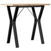 vidaXL Esstisch Y-Gestell 80x50x75,5 cm Massivholz Kiefer & Stahl