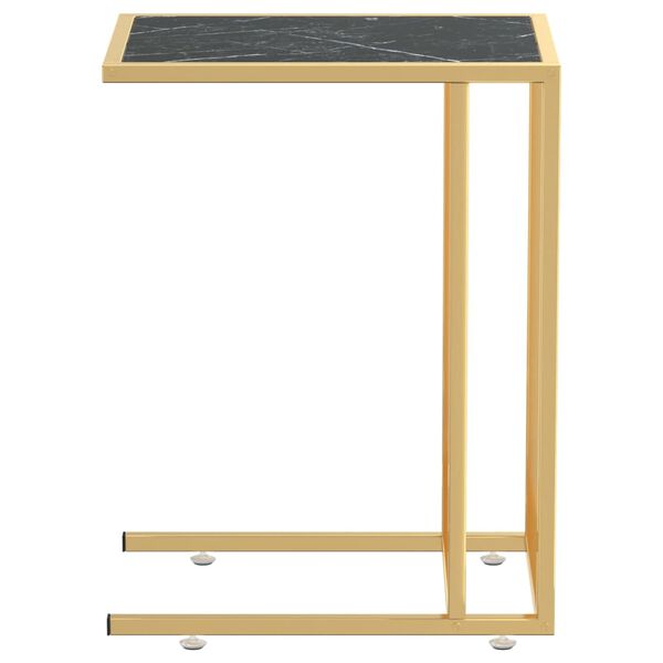vidaXL Computer-Beistelltisch Schwarz Marmor 50x35x65 cm Hartglas