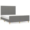 vidaXL Bettgestell ohne Matratze Dunkelgrau 140x200 cm Stoff