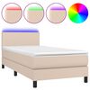 vidaXL Boxspringbett mit Matratze & LED Cappuccino-Braun 80x200cm
