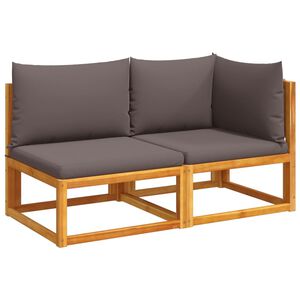 vidaXL Gartensofa mit Kissen 2-Sitzer Holz Akazie & Seil