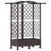 vidaXL Hochbeet mit Rankgitter und Dach Braun 124 x 40 x 129 cm PP