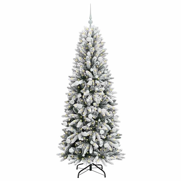 vidaXL K&uuml;nstlicher Weihnachtsbaum mit 300 LEDs mit St&auml;nder Wei&szlig; 180 cm