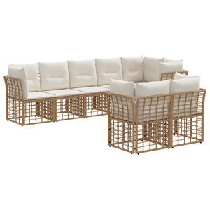 vidaXL Outdoor-Sofagarnitur Natur Polyester