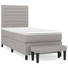 vidaXL Boxspringbett mit Matratze Hellgrau 100x200 cm Stoff