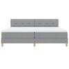 vidaXL LED Boxspringbett mit Matratze Hellgrau 200 x 200 cm Stoff