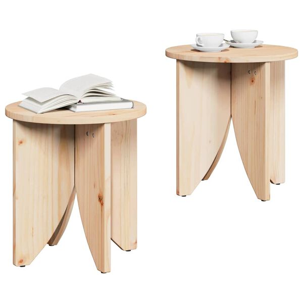 vidaXL Couchtisch 2 pcs Natur