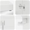 vidaXL Badezimmerm&ouml;bel-Set mit T&uuml;r TULUM Hochglanz Wei&szlig; Holzwerkstoff