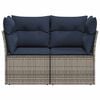 vidaXL | Gartensofa | mit Kissen Grau 124 x 62 x 69cm Poly-Rattan