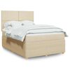 vidaXL Boxspringbett mit Matratze Creme 140x200 cm Stoff