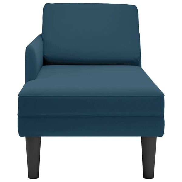 vidaXL Chaiselongue mit Kissen und Rechter Armlehne Blau Samt