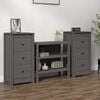 vidaXL Sideboards 2 Stk. Grau 40x35x80 cm Massivholz Kiefer