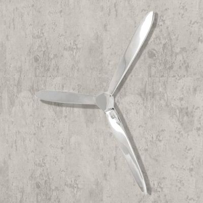 vidaXL Wanddekoration Propeller Silbern 70cm Aluminium