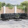 vidaXL Gartensofa-set mit Kissen 7 pcs Schwarz Aluminium