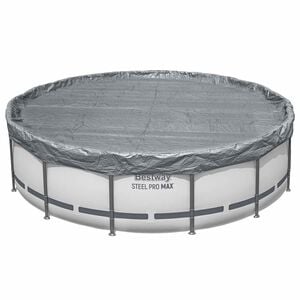 Bestway Poolabdeckung 1 &Oslash;3,05 m Rund Polyester Grau for