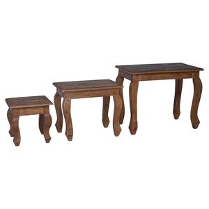 vidaXL Nestingtisch 3 Stk. Braun Massivholz Mahagoni