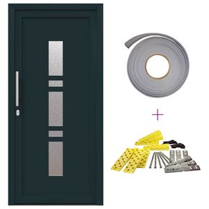 vidaXL Vordert&uuml;r 98 x 208 cm PVC Anthrazit