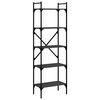vidaXL B&uuml;cherregal 5 F&auml;cher Schwarz 56x31,5x174 cm Holzwerkstoff