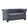 vidaXL Chesterfield Sofagarnitur Kunstleder in Wildleder-Optik Grau