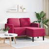 vidaXL 2-Sitzer-Sofa mit Chaiselongue L-Form Weinrot 125 cm Samt