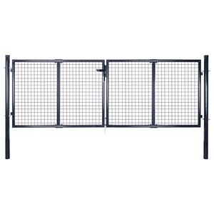 vidaXL Maschen-Gartentor verzinkter Stahl 300 x 75 cm Grau