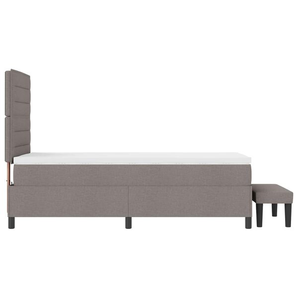 vidaXL Boxspringbett mit Matratze mit Kopfteil Taupe 80 x 200 cm Stoff