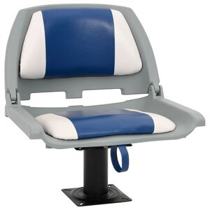 vidaXL 2-tlg. Bootssitz-Set Klappbar Blau und Wei&szlig; 48x51x41 cm