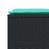vidaXL Gartenhocker mit Kissen 4 Stk. Schwarz Poly Rattan