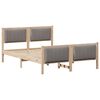 vidaXL Bettgestell Braun und Taupe 135 x 190 cm Massivholz Kiefer