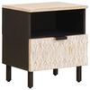 vidaXL Nachttisch mit Schubladen Wei&szlig; 40 x 33 x 46 cm Massivholz Mango