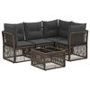 vidaXL Gartensofa-set 5 pcs Grau Poly-Rattan