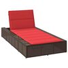 vidaXL Sonnenliege mit schwebender Auflage Braun Poly Rattan