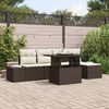 vidaXL Gartensofa-set mit Kissen 6 pcs Braun und Creme Poly-Rattan