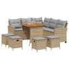 vidaXL 6-tlg. Garten-Sofagarnitur mit Kissen L-Form Beige Poly Rattan