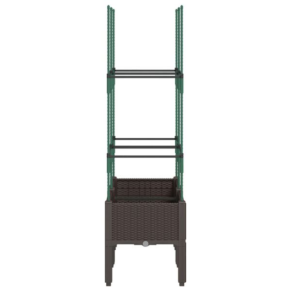 vidaXL Pflanzkübel mit Rankgitter Braun 80x40x142,5 cm PP