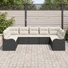 vidaXL Gartensofa-set mit Speicher 9 pcs Schwarz und Wei&szlig; Poly-Rattan