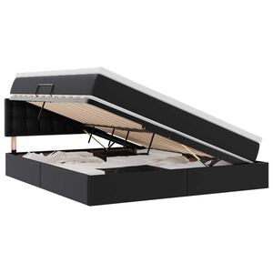 vidaXL Bett mit Stauraum und LED Schwarz 180 x 200 cm Kunstleder