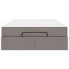vidaXL Bettgestell mit Matratze mit Matratze 2 pcs Taupe Stoff