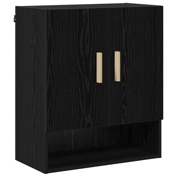 vidaXL Wandschrank Schwarz Eichen-Optik 60 x 31 x 70 cm Holzwerkstoff