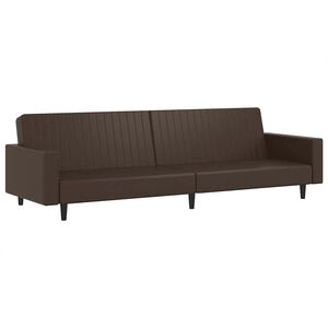 vidaXL Schlafsofa 2-Sitzer Braun Kunstleder