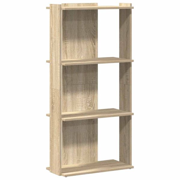 vidaXL B&uuml;cherregal 3 B&ouml;den Sonoma-Eiche 60x30x120 cm Holzwerkstoff