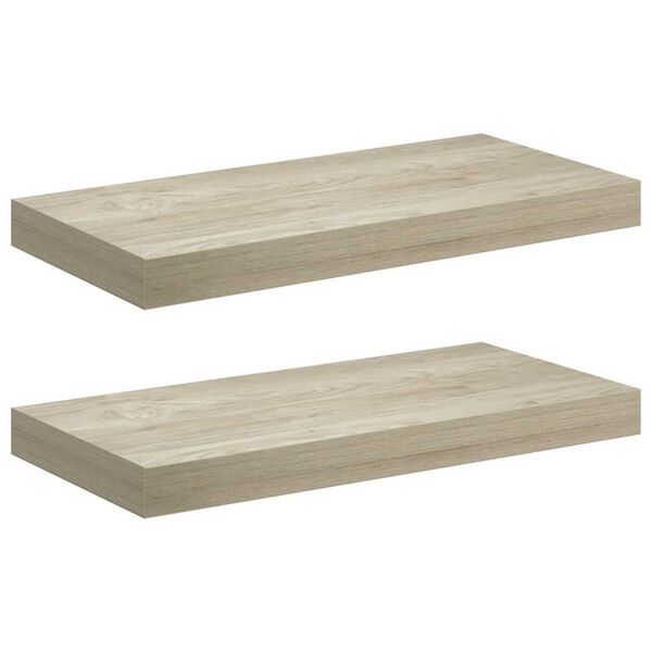 vidaXL Schwebende Wandregale 2 Stk. Eichefarben 50x23x3,8cm MDF