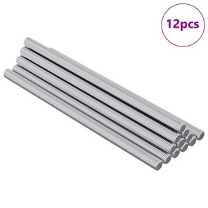 vidaXL Gewindestange 12 pcs Silber 6 x 120 mm Stahl