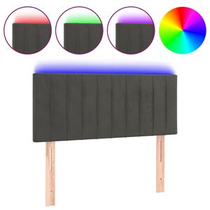 vidaXL LED Kopfteil Dunkelgrau 80x5x78/88 cm Samt