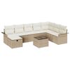 vidaXL Gartensofa-set 9 Stk. Beige und Creme Poly-Rattan